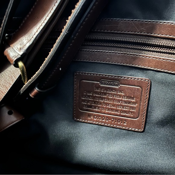 Rare 2-Tone Coach Laptop Bag Briefcase Discontinued Leather EUC - Picture 3 of 6